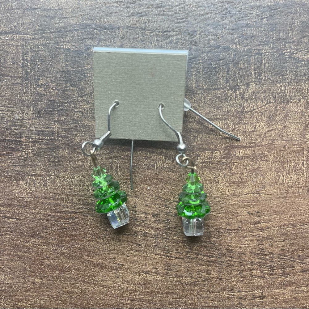 Handmade Christmas Tree Earrings